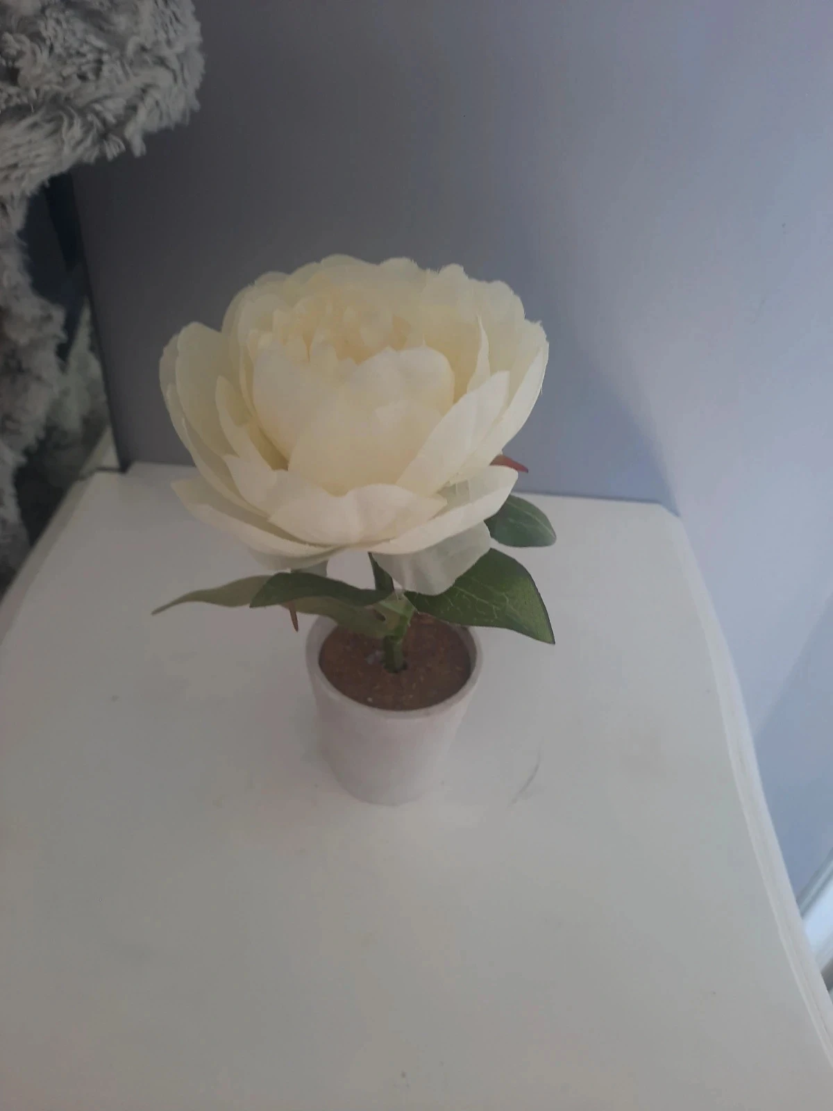 Pot fleur artificiel 7 cm le pot 15 cm avec fleur